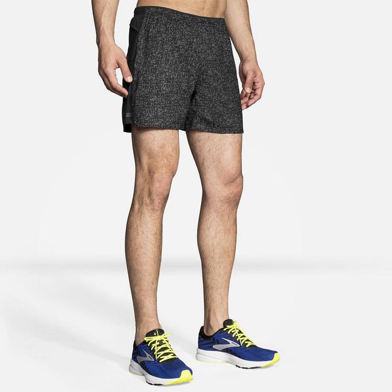 Brooks Sherpa 5 - Mens Running Shorts - Grey (73980LJQC)